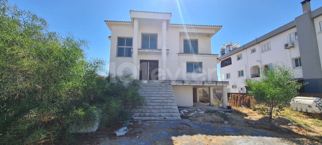 Luxury detached unfinished villa with indoor parking and elevator in a high location in Mitreeli. ** 