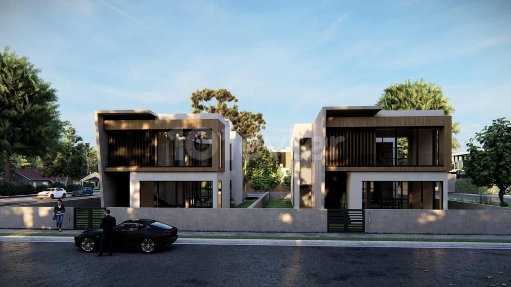 Modern 4+1 villas with Turkish cob in the center of Yenikent. 