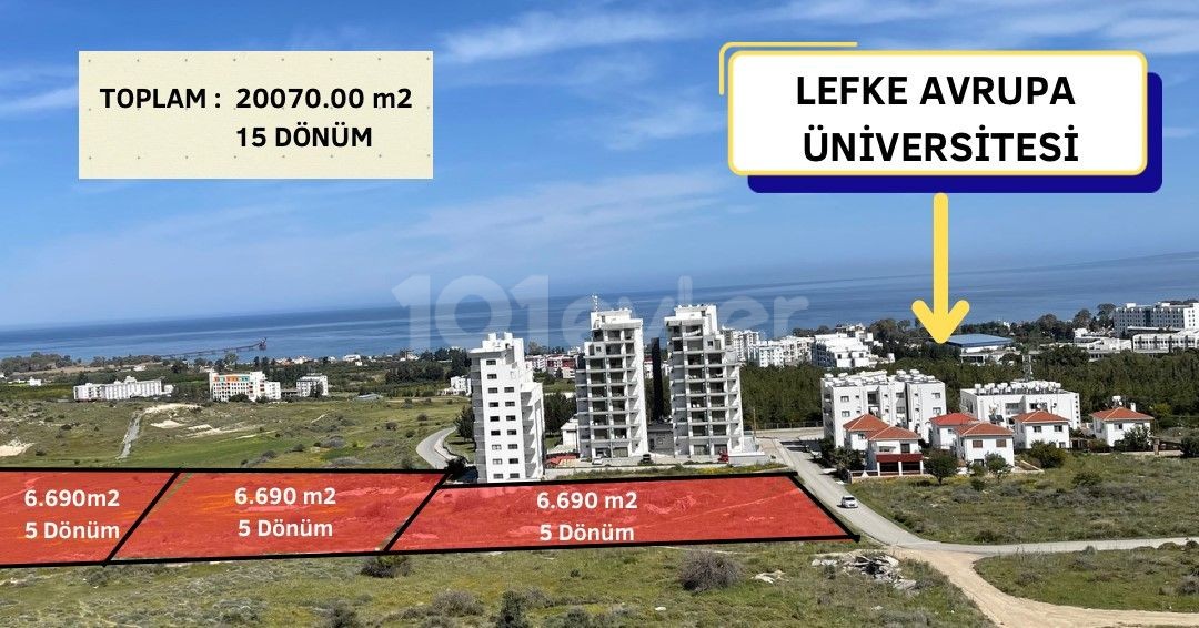 15 ACRES OF LAND WITH HIGH FLOOR PERMISSION NEIGHBORING LEFKE EUROPEAN UNIVERSITY