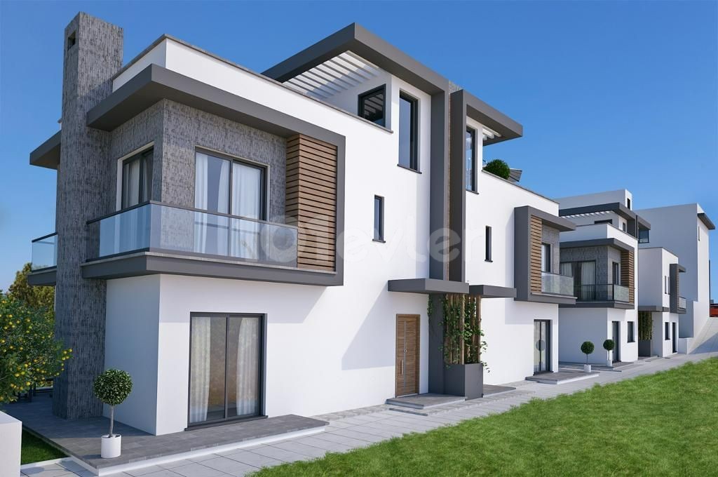 3+1 TWIN VILLAS FOR SALE FROM THE PROJECT STAGE IN GUINEA ALSANCAK REGION