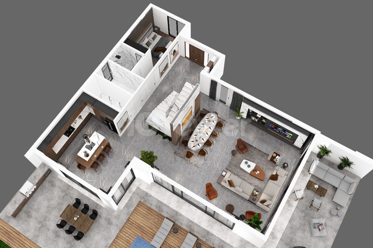 DETACHED 4+1 VILLA IN PROJECT PHASE FOR SALE IN GIRNE ÇATALKÖY