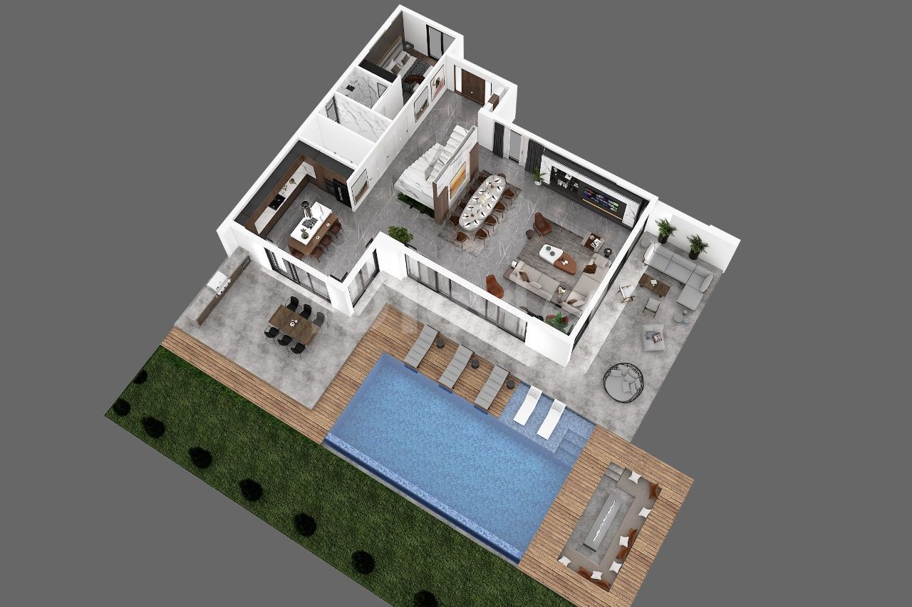 DETACHED 4+1 VILLA IN PROJECT PHASE FOR SALE IN GIRNE ÇATALKÖY