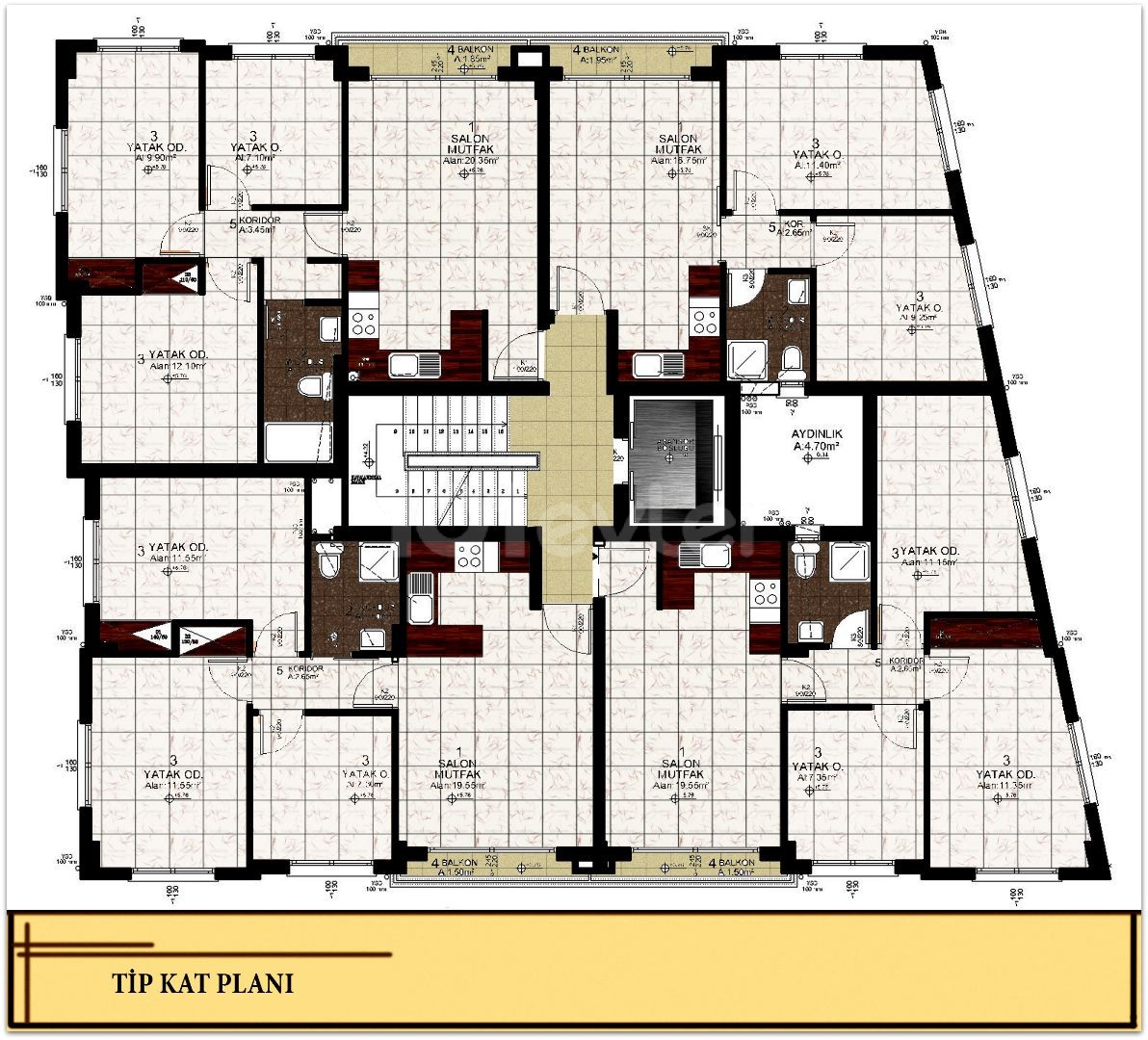 Фамагуста Каракол 2+1 и 3+1 Квартиры с турецкими початками ** 