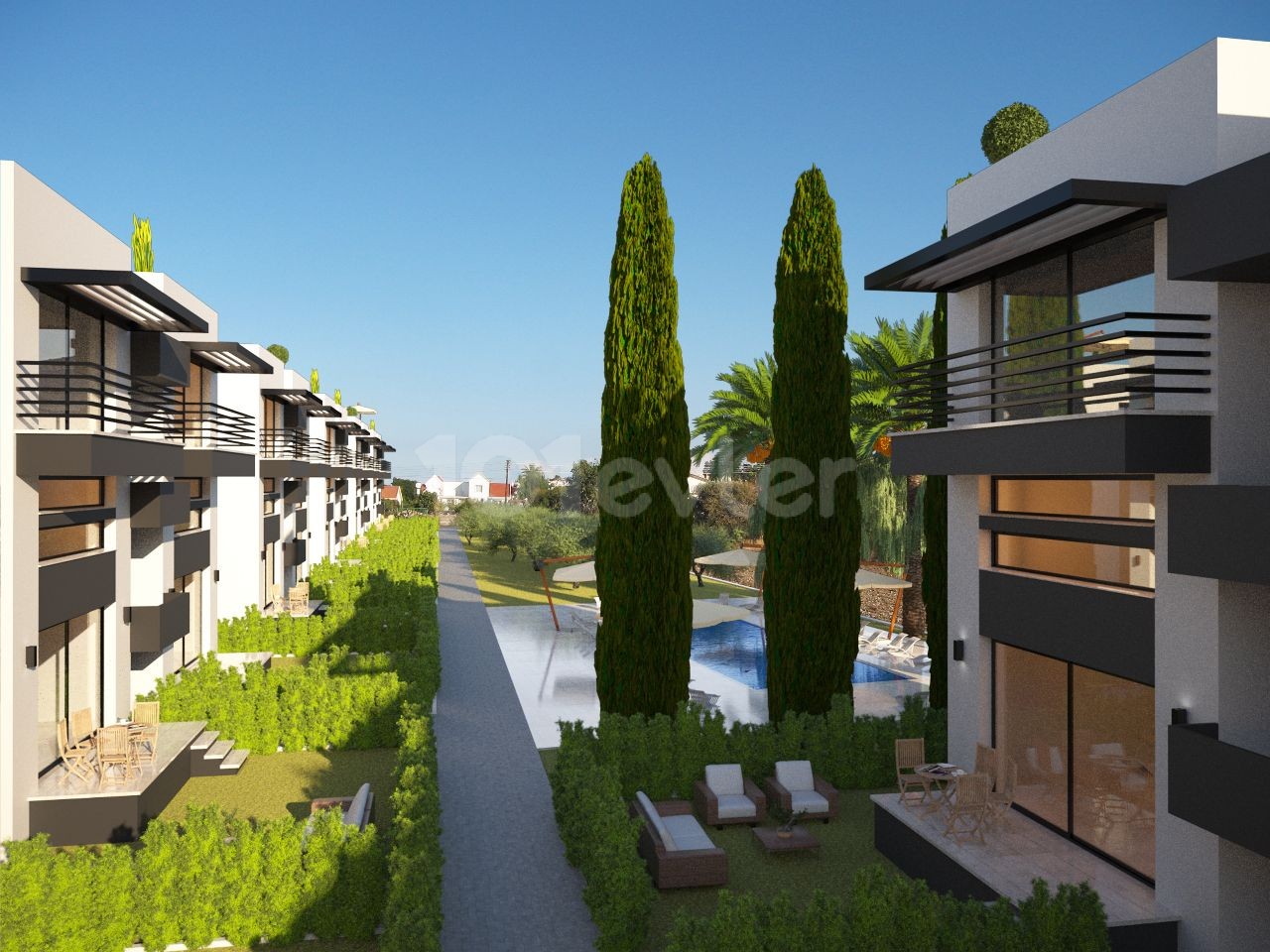 New built 2 bedrooms dublex  and 1 bedroom apt flats with communal swimming pool