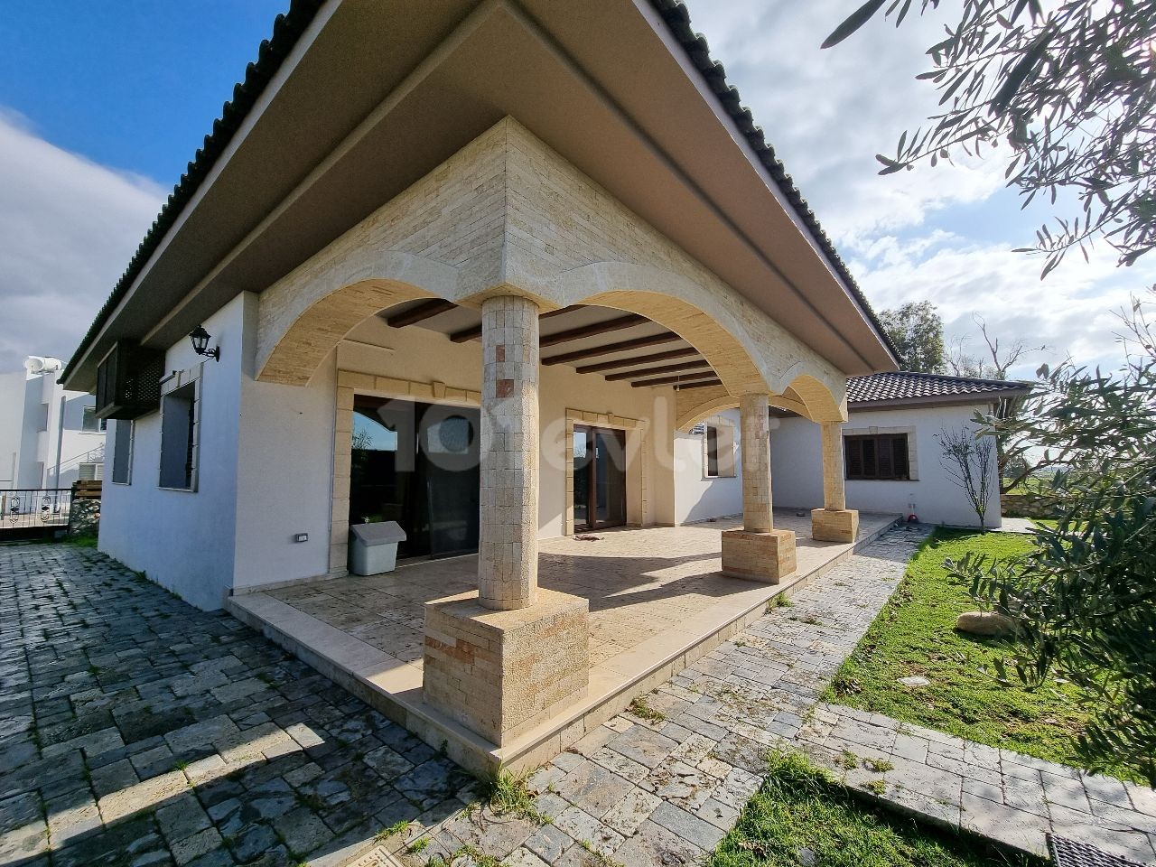 Excellent location at famous area in Yenikent specious stone decorated beautiful 3 bedrooms  villa with close living area 325m2!