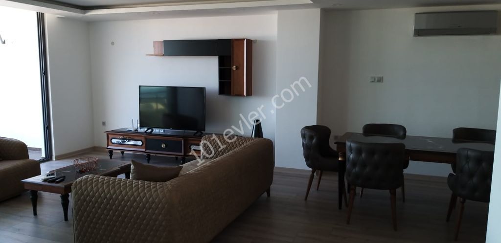 our spacious, spacious apartment with 3 + 1 full modern furniture for rent on the top floor of FEO elegance with this unique view, which offers almost sky-high life in the largest structure of Kyrenia, opens the doors to luxury and high-quality life for you... 05338445618 ** 