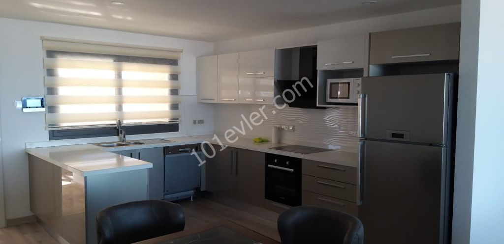 our spacious, spacious apartment with 3 + 1 full modern furniture for rent on the top floor of FEO elegance with this unique view, which offers almost sky-high life in the largest structure of Kyrenia, opens the doors to luxury and high-quality life for you... 05338445618 ** 