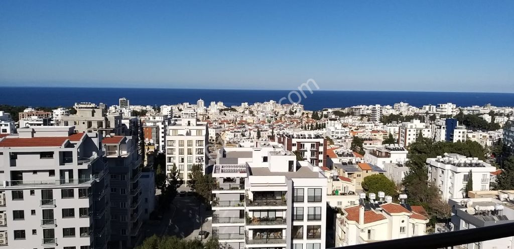 our spacious, spacious apartment with 3 + 1 full modern furniture for rent on the top floor of FEO elegance with this unique view, which offers almost sky-high life in the largest structure of Kyrenia, opens the doors to luxury and high-quality life for you... 05338445618 ** 