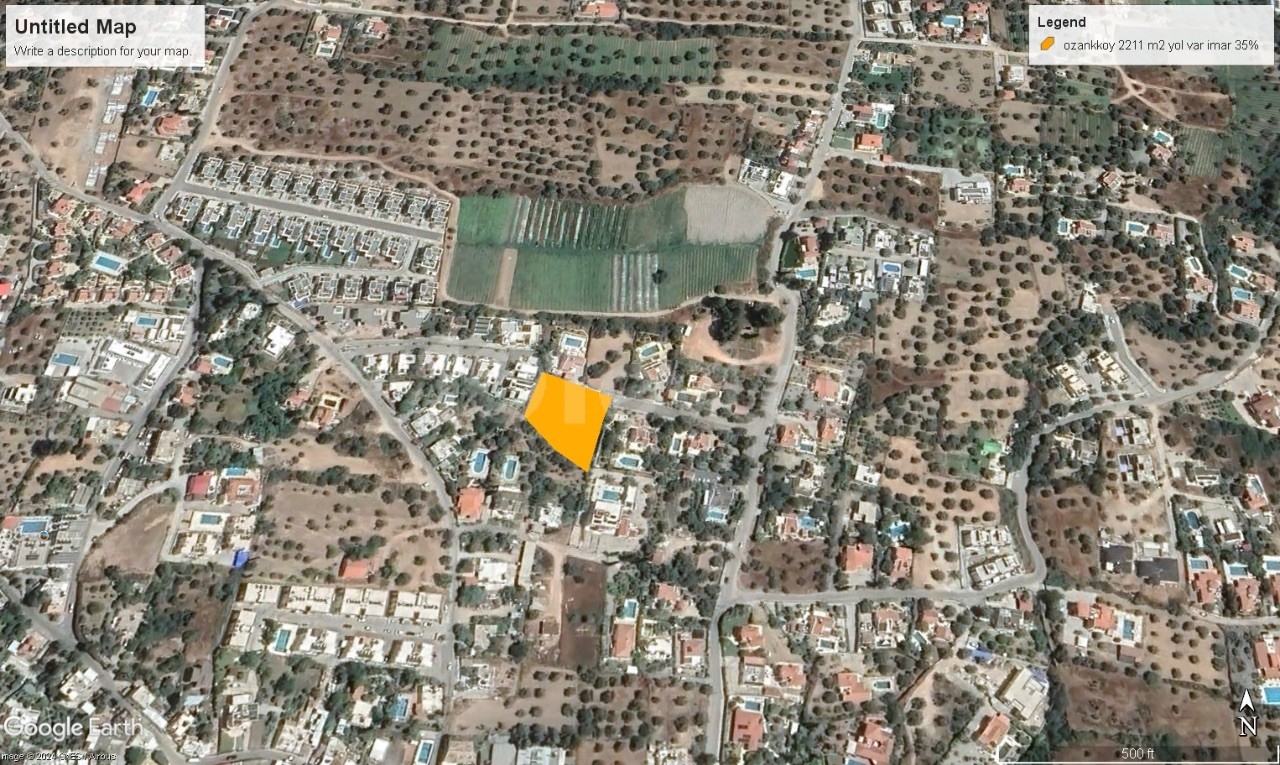 Land for sale in a magnificent location in Kyrenia Ozanköy