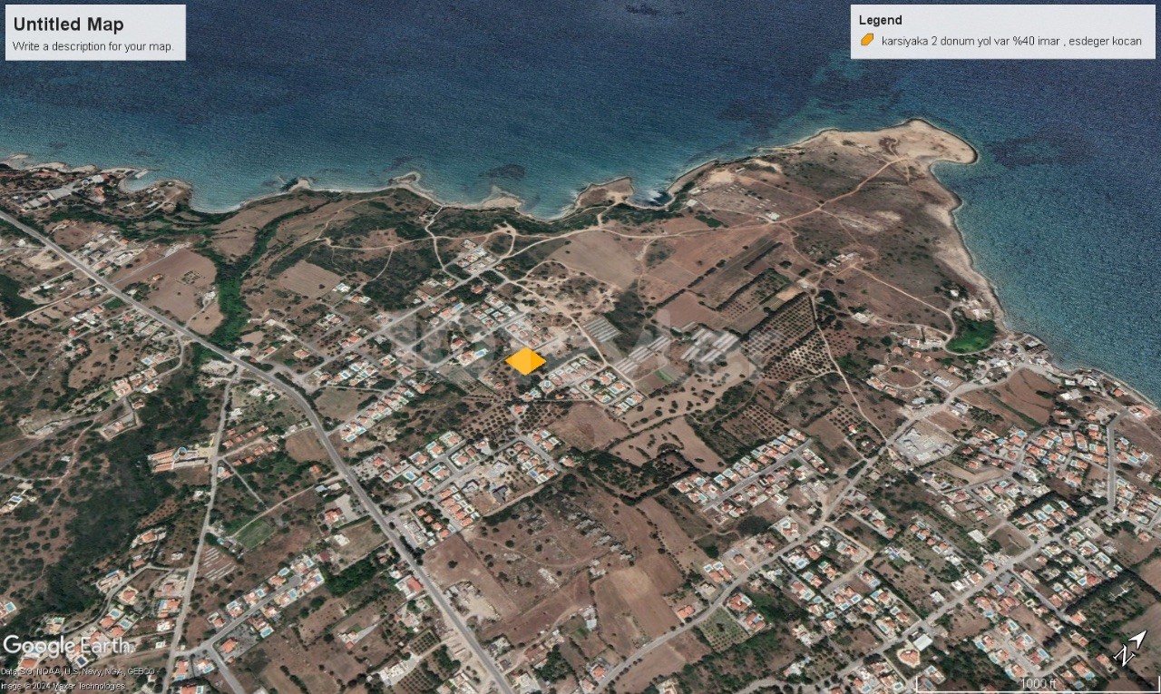 2 acres of land for sale in Karşıyaka close to the sea