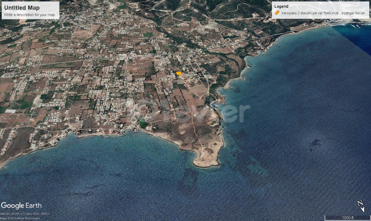 2 acres of land for sale in Karşıyaka close to the sea
