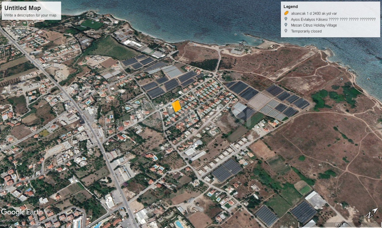 1562m2 land for sale on the sea side of Kyrenia Alsancak