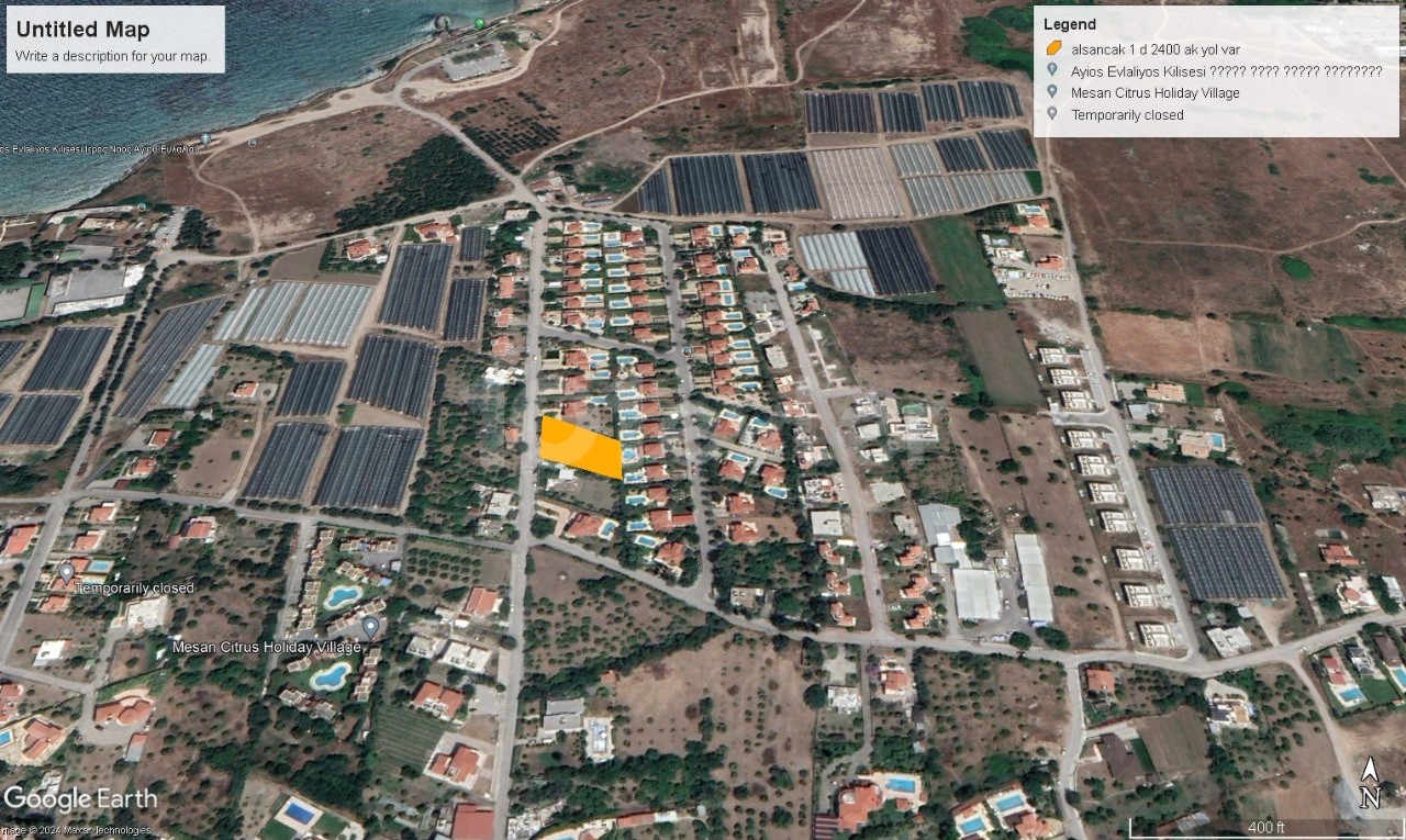 1562m2 land for sale on the sea side of Kyrenia Alsancak