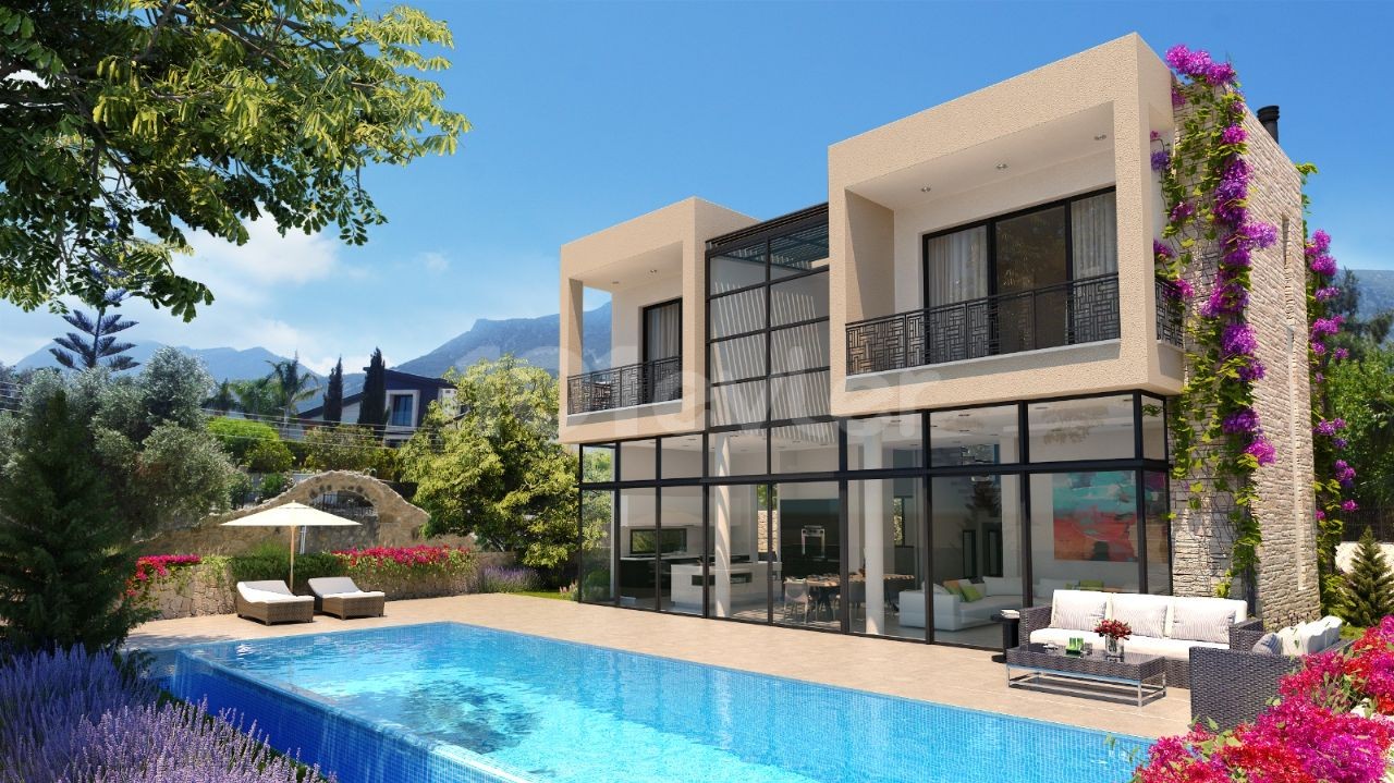 Kıbrıs Girne Zeytinlikte Satılık 4+1 Türk Malı Villa