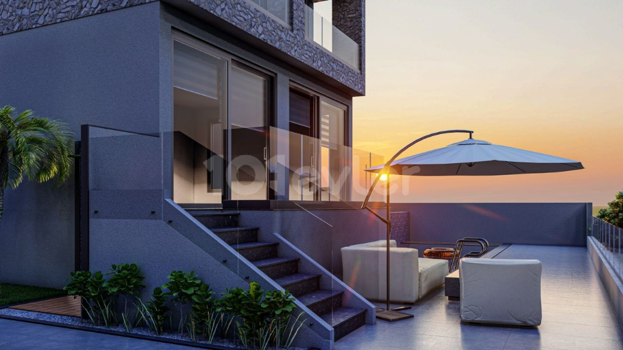 Zypern Kyrenia Çatalköy 4+1 Luxusvilla mit Meer- und Bergblick zu verkaufen