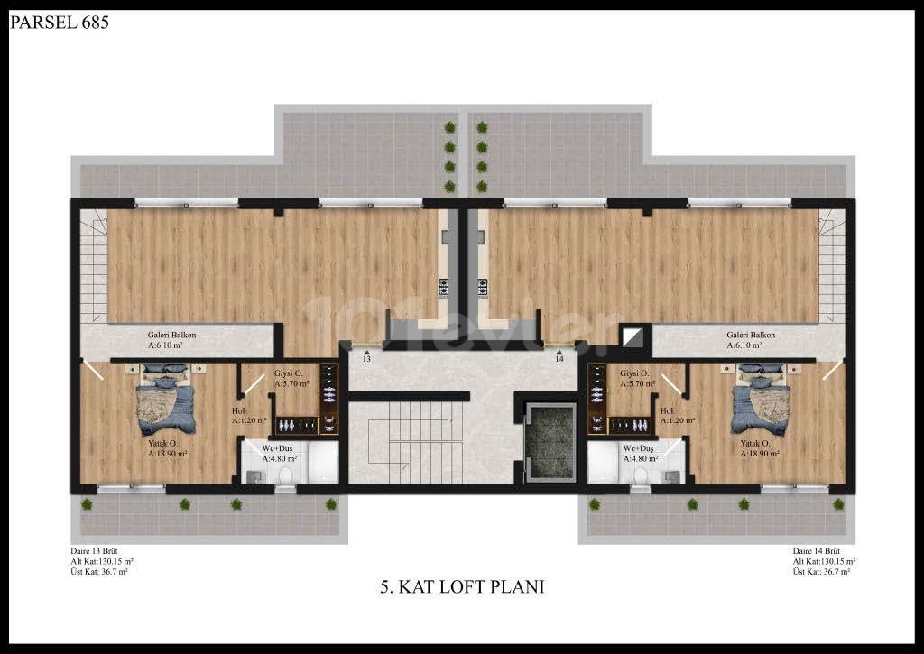 Kıbrıs Girne Merkez'de Satılık 2+1 Modern Tasarımlı Ticari Daireler