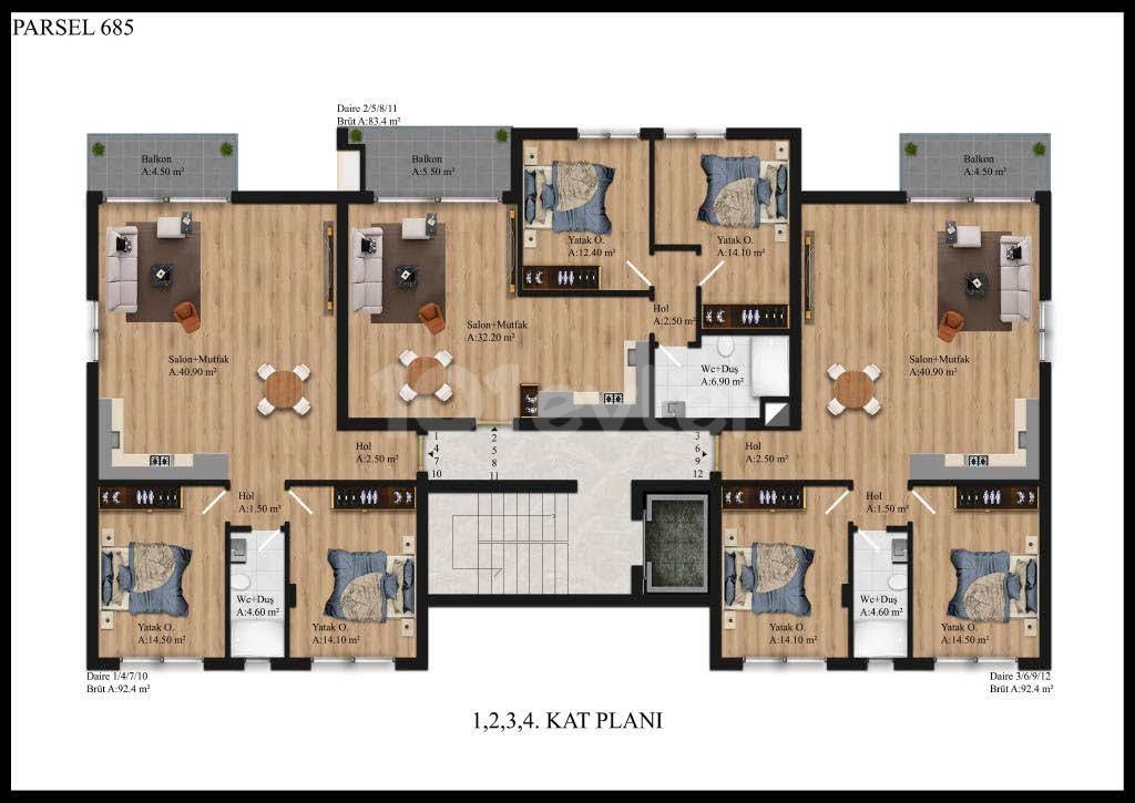 2+1 Modern Designed Commercial Apartments for Sale in Kyrenia Center, Cyprus ** 