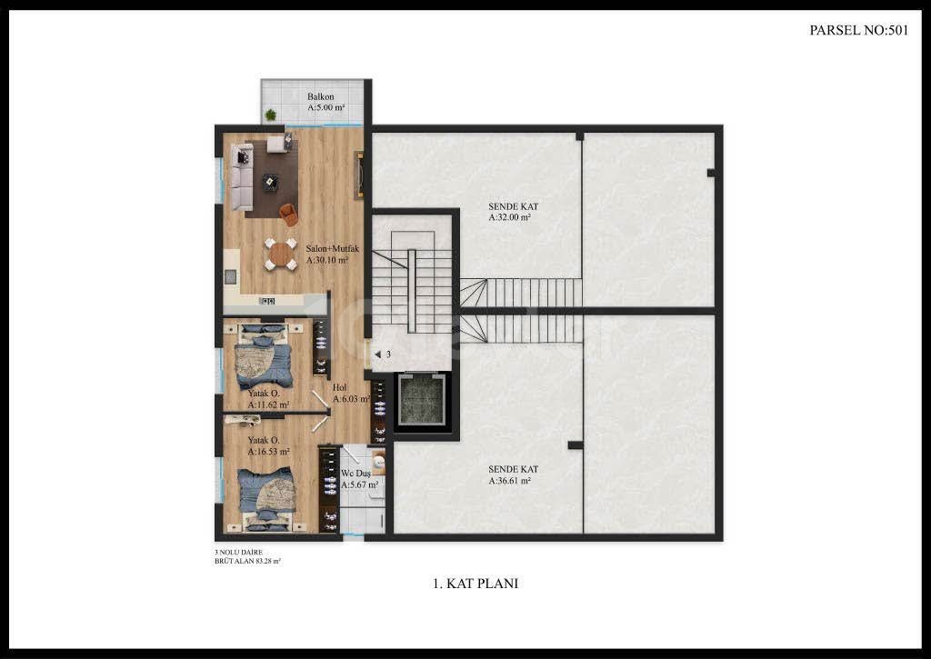 Kıbrıs Girne Merkez'de Satılık 2+1 Modern Tasarımlı Ticari Daireler