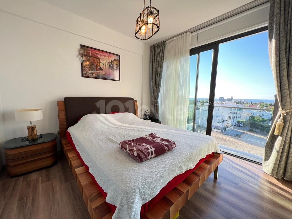 Cyprus Kyrenia Center Sea and Mountain View Fully Furnished 2+1 Luxury Apartment for Rent