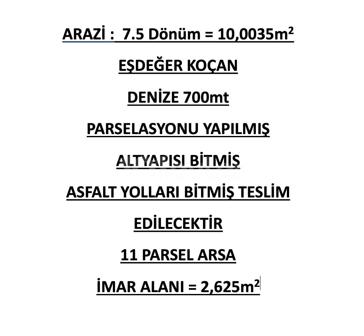 READY PARCELS FOR SALE ABOVE THE BEACH IN ESENTEPE / INFRASTRUCTURE IS READY AND ASPHALT IS PILLED / EACH PLOT SEPARATE DEED / 700mt TO THE SEA !!!