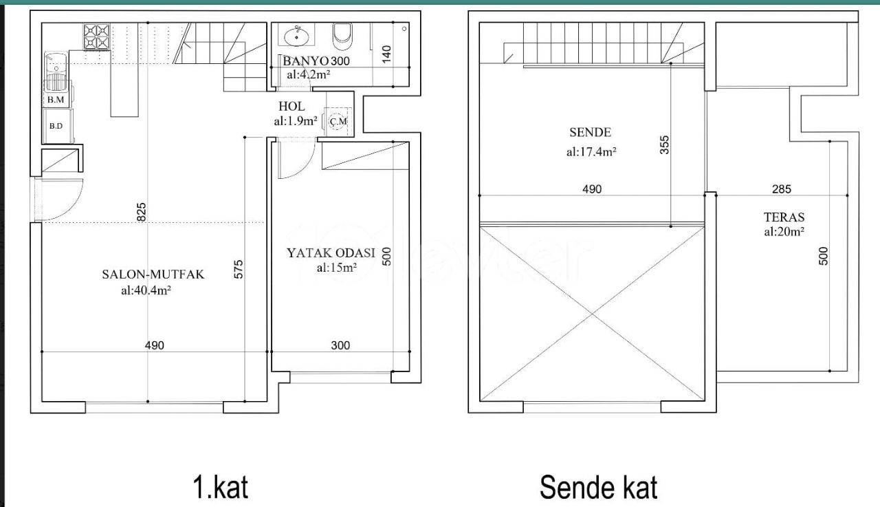 Royal.Tutar Özel Fırsat: Yeni Boğaziçi Gazimağusa ve İskele Civarında Taksitli Satılık Loft 1+2 Daire