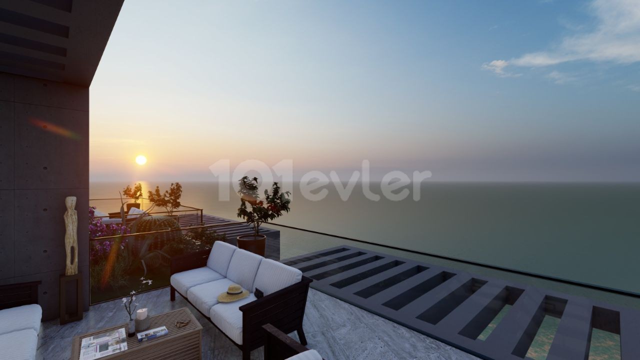 1+0 AND 2+1 FLATS FOR SALE IN GÜZELYURT CENTER WITH PERFECT SEA VIEW