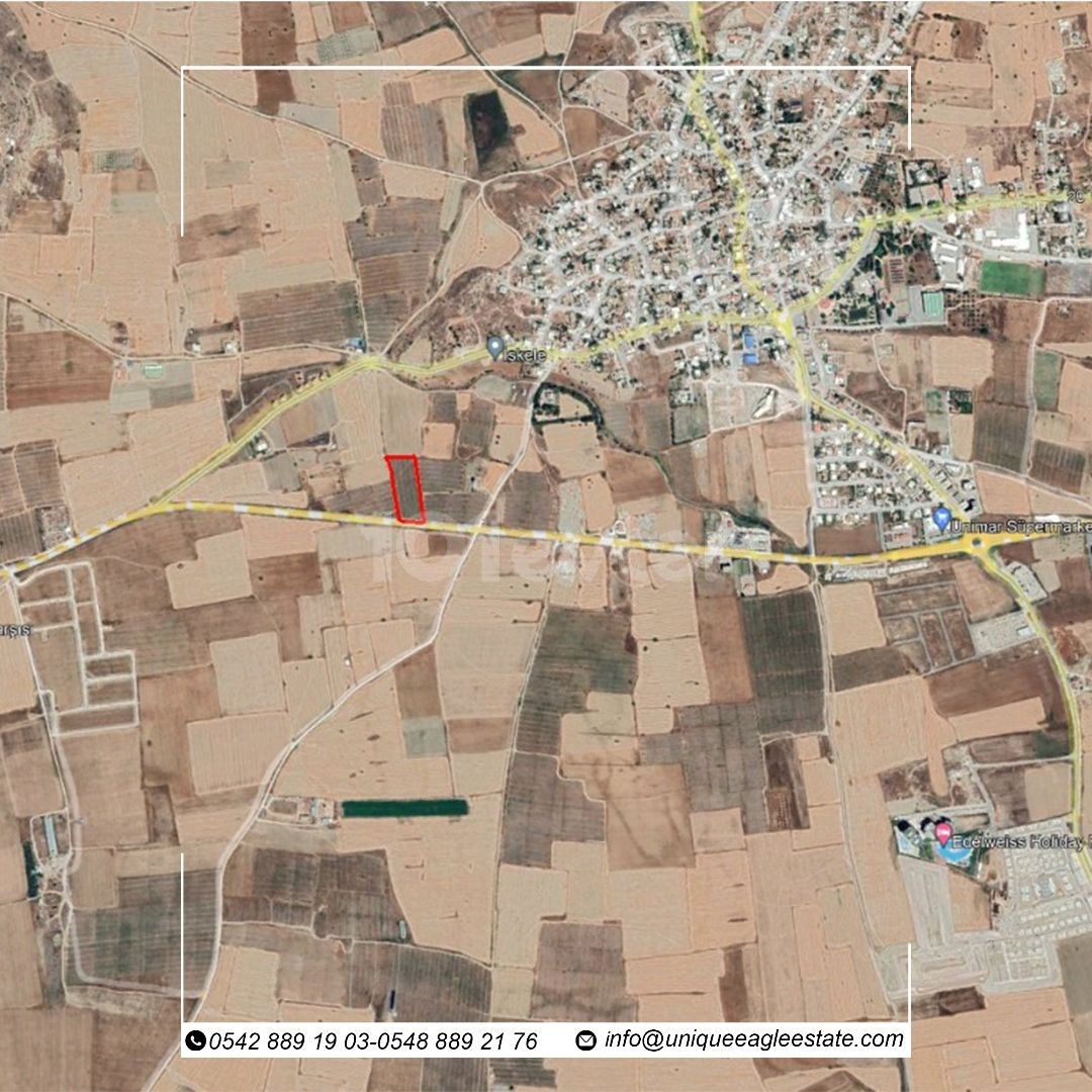 8.895 QUADRATMETER GRUNDSTÜCK ZUM VERKAUF AUF ISKELE-NICOSIA HIGHWAY £70.000 Acre