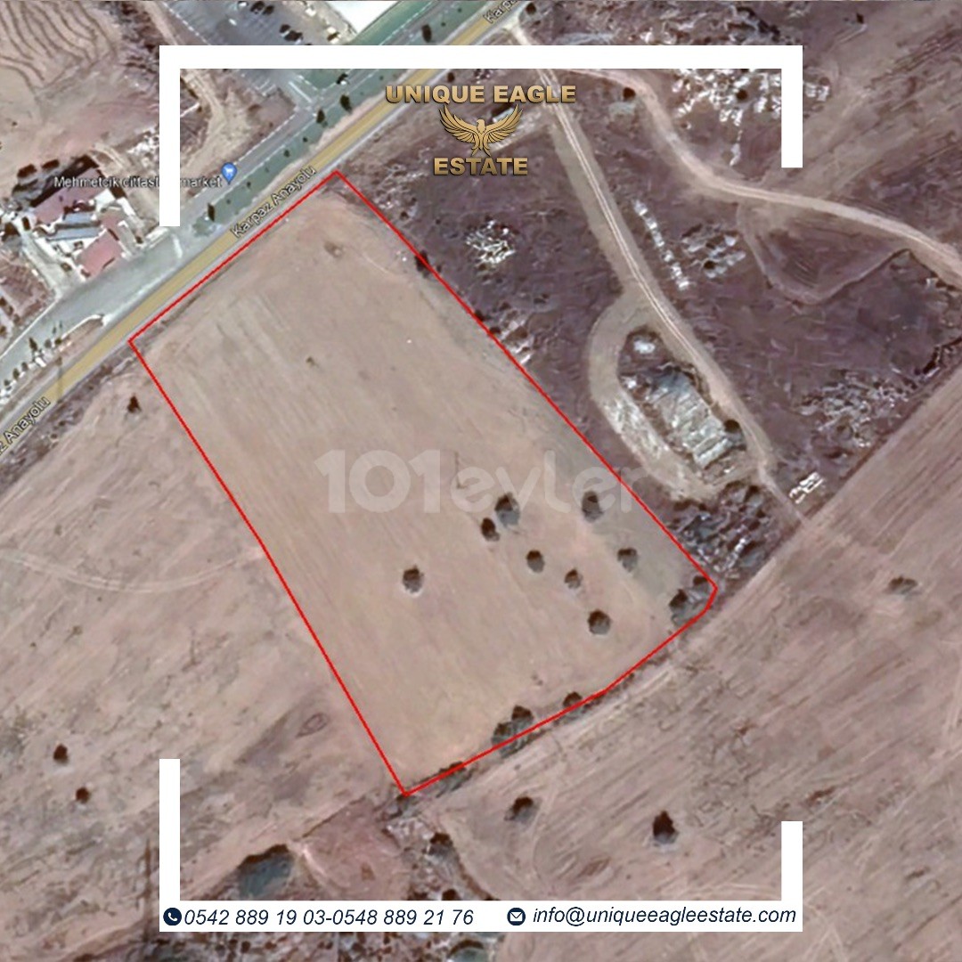 GRUNDSTÜCK ZUM VERKAUF 15.387 QUADRATMETER AN DER HAUPTSTRAßE IN ÇAYIROVA £7.500 Acre