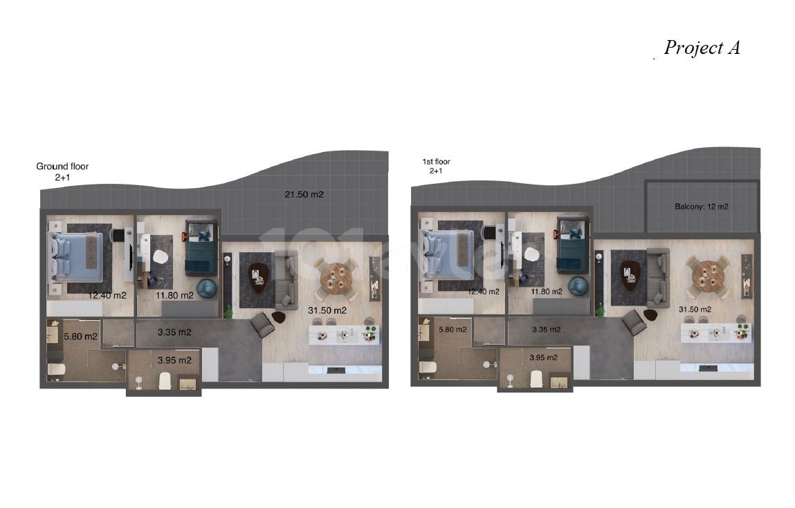 Ausgezeichnete Wohnungen/Bungalows/Villen in Esentepe von Islands einem der besten Bauunternehmen - ab 175K Stg