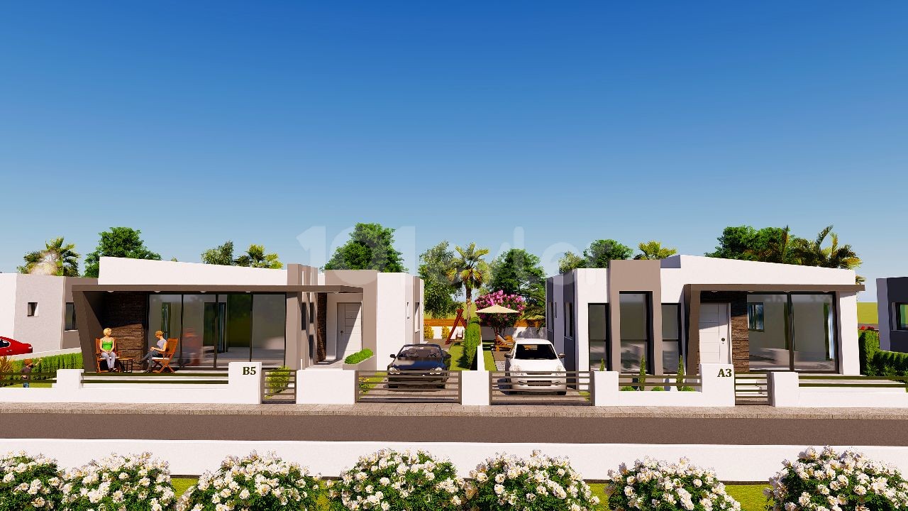 There is a large garden area suitable for pool construction for 3+1 villas in Famagusta Mutluyaka region. ** 