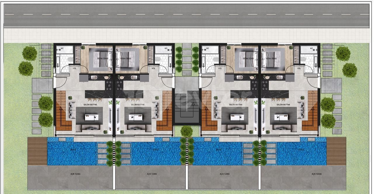 İskele bölgesinde yepyeni bir proje satılık 2+1 loft daire 98 m2 %35 peşinat geri kalan %65 i 24 ay taksitle 2025 anahtar teslime kadar