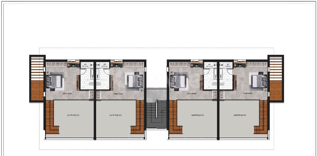 Ein brandneues Projekt in der Gegend von Iskele zum Verkauf. 2+1 Loft-Wohnung, 98 m2, 35 % Anzahlung, die restlichen 65 % in 24 Monatsraten bis 2025, schlüsselfertige Lieferung