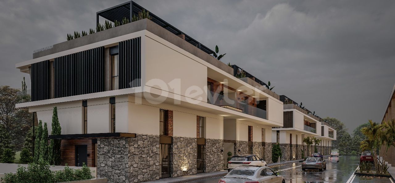 A brand new project in the Iskele area, 2+1 loft flat for sale, 98 m2, 35% down payment, the remaining 65% in 24 monthly installments until 2025 turnkey delivery