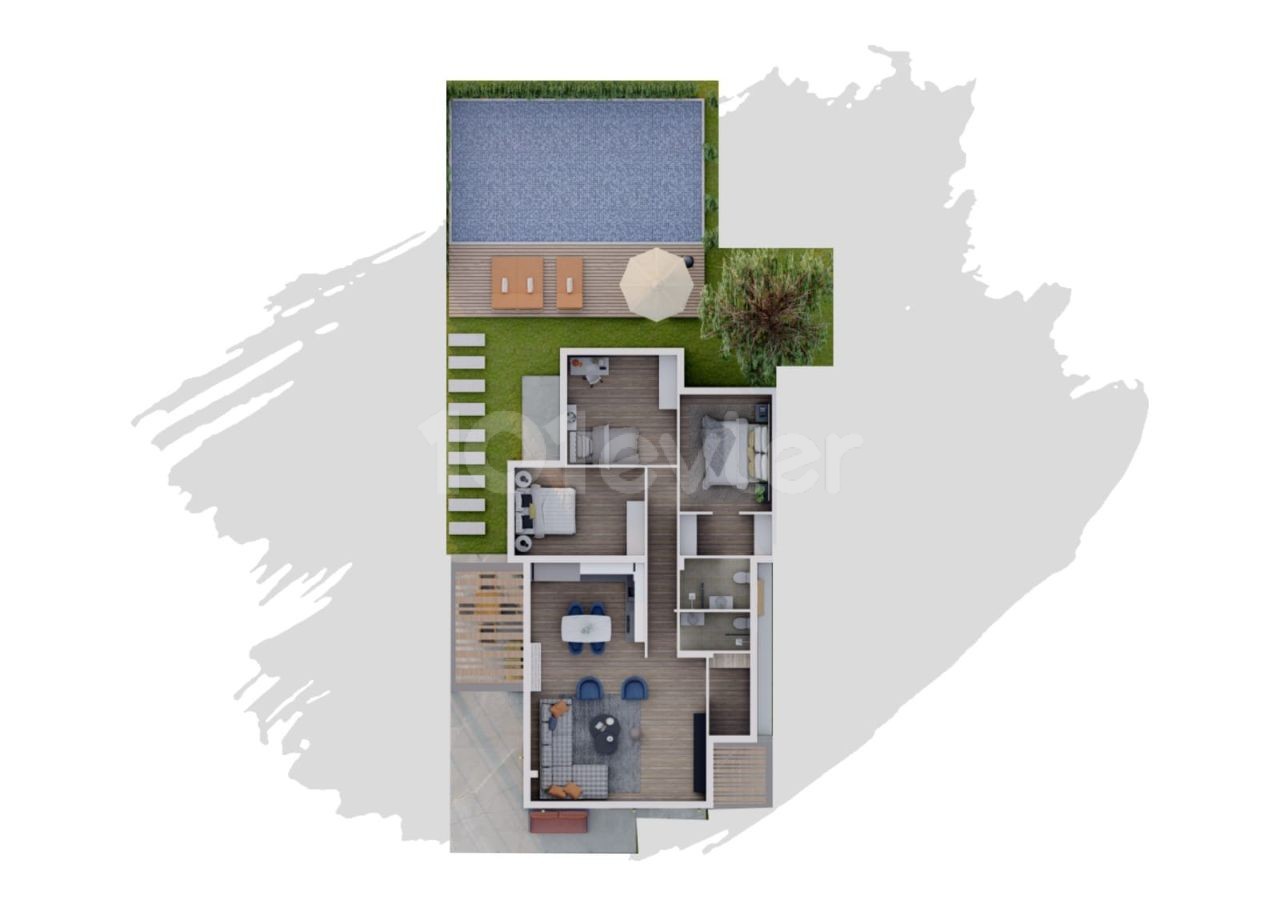 Хотите стать владельцем дома по новому проекту в районе Тузла в Фамагусте? Варианты 2 + 1, 3 + 1; ** 