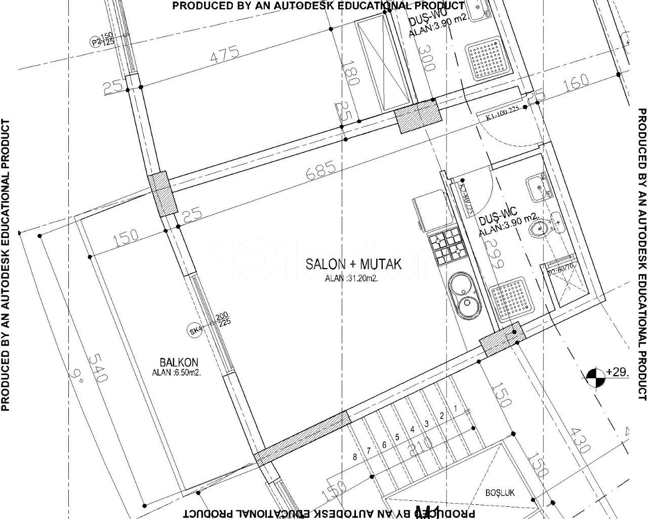 Studio mit wunderschönem Bergblick in Iskele