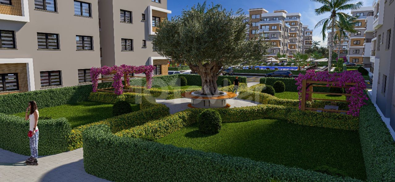 Olea Residence yeni site içerisinde dağ manzaralı satılık 1+1