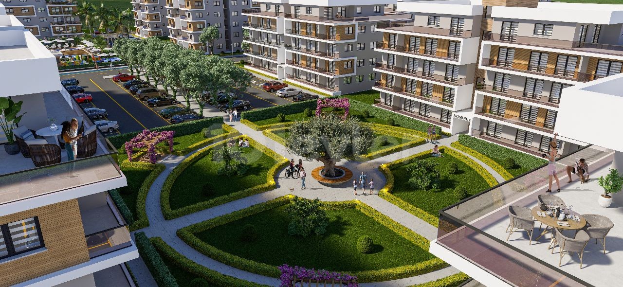 Olea Residence yeni site içerisinde dağ manzaralı satılık 1+1