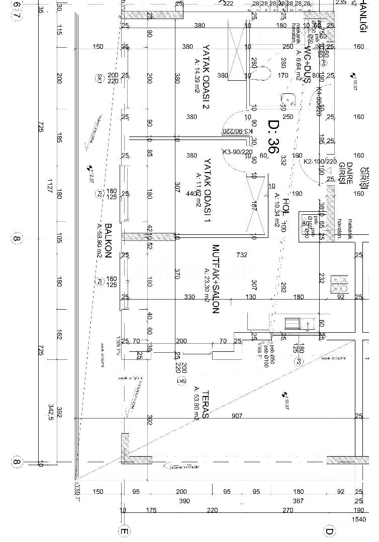 فروش پنت هاوس 2 + 1 با چشم انداز کوه در Olea Residence