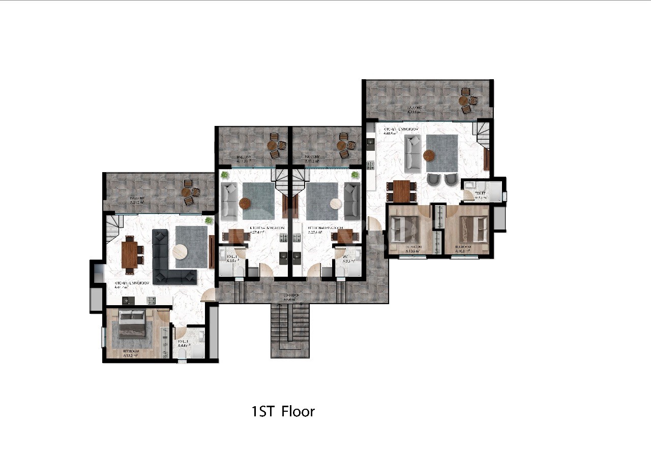 Prestijli Aloha Life kompleksinde (Recaioğlu Grubu) stüdyo dairesi.