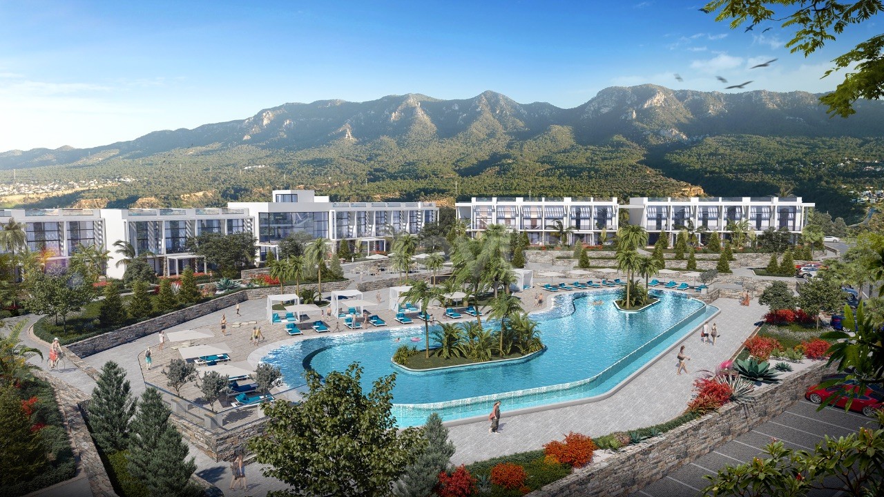 Prestijli Cove Garden kompleksinde (BASTAŞLAR) iki yatak odalı daire. Esentepe