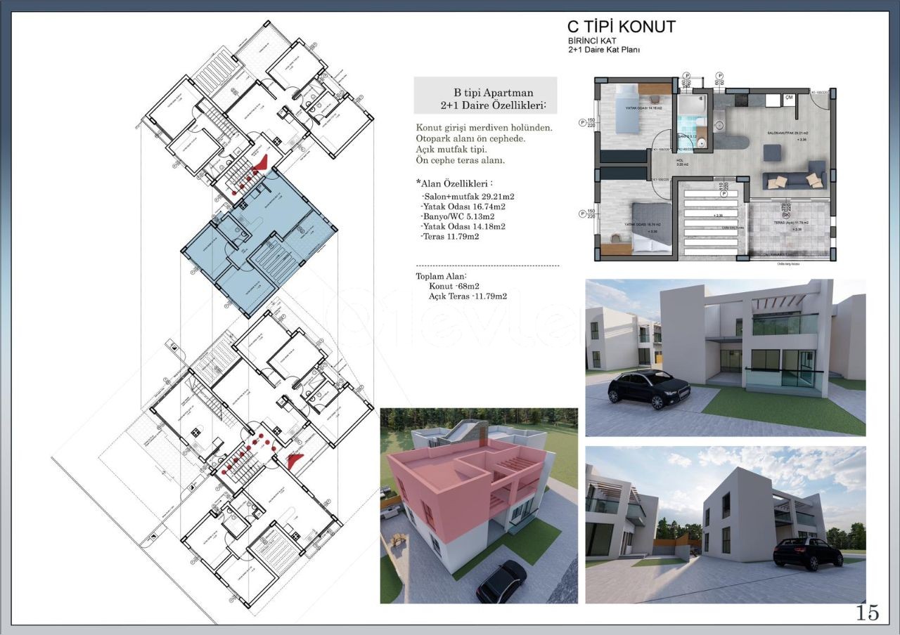 GONYELI 2+1 BAHCELI ERDGESCHOSS 2+1 PENTHOUSE 3+1 ERDGESCHOSS UND 2+1 DUPLEX-WOHNUNG