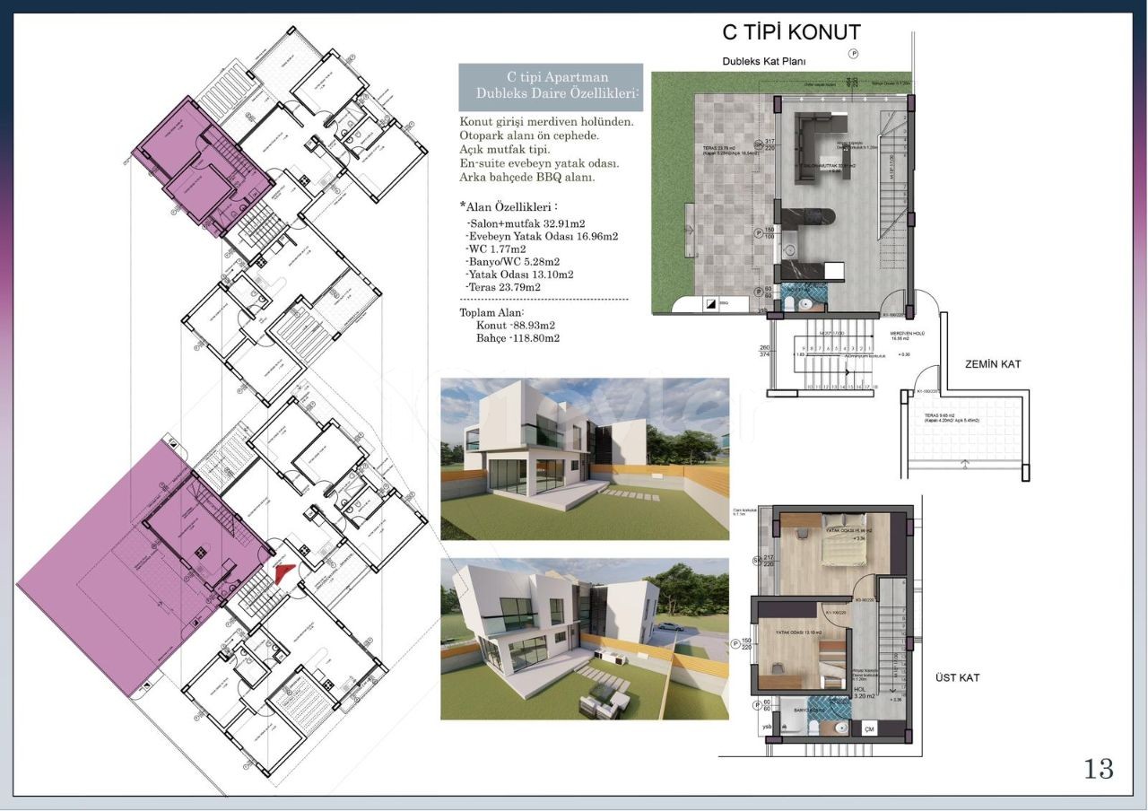 GONYELI 2+1 BAHCELI ERDGESCHOSS 2+1 PENTHOUSE 3+1 ERDGESCHOSS UND 2+1 DUPLEX-WOHNUNG