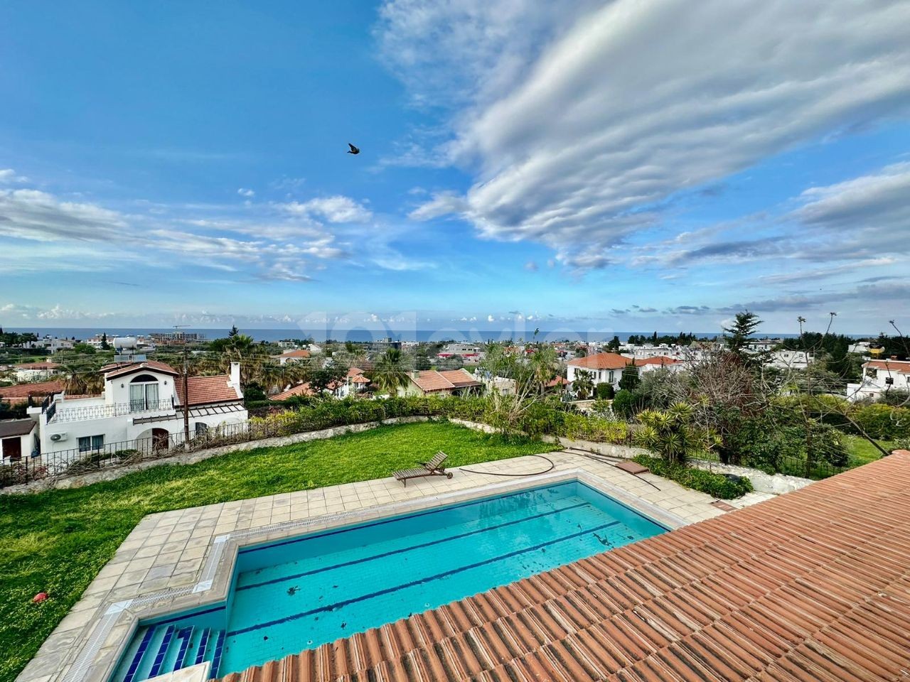 3+1 Villa zu vermieten mit privatem Pool, Cottage und herrlichem Meerblick in Çatalköy
