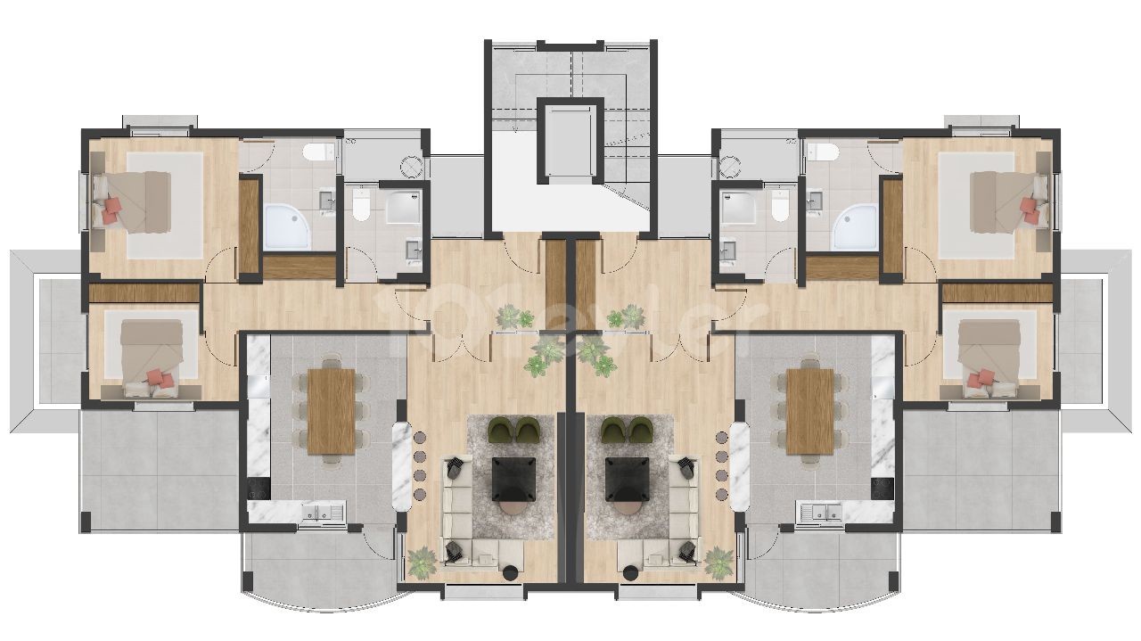 Apartment 2+1 in einem Komplex mit italienischem Design