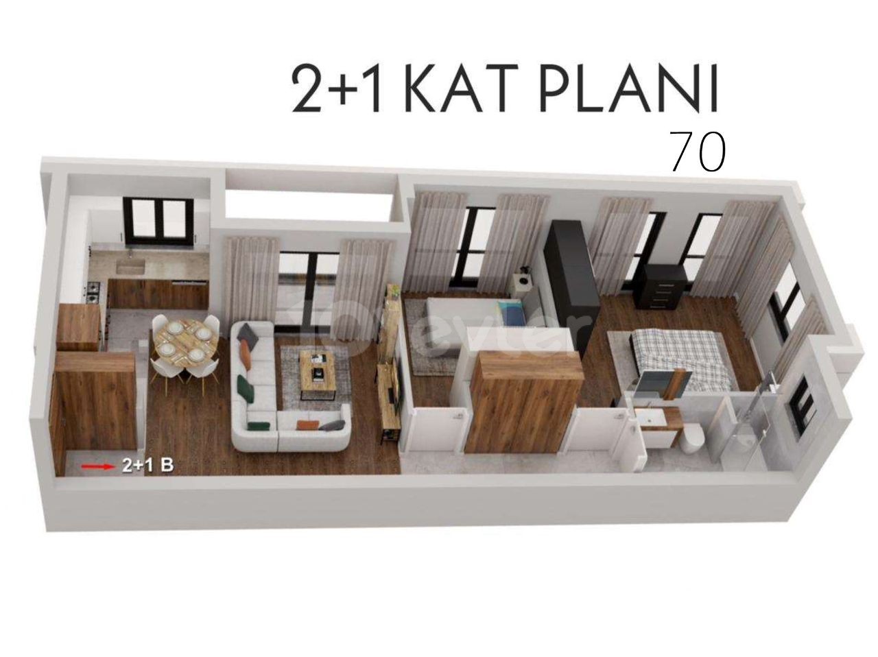 2+1 Luxury New Apartments in Lapta, Kyrenia