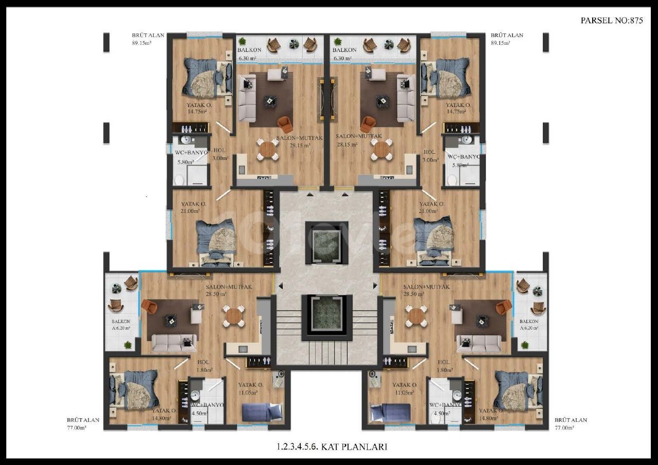 2+1 Luxusapartments mit freiem Meerblick im prestigeträchtigsten Projekt von Kyrenia