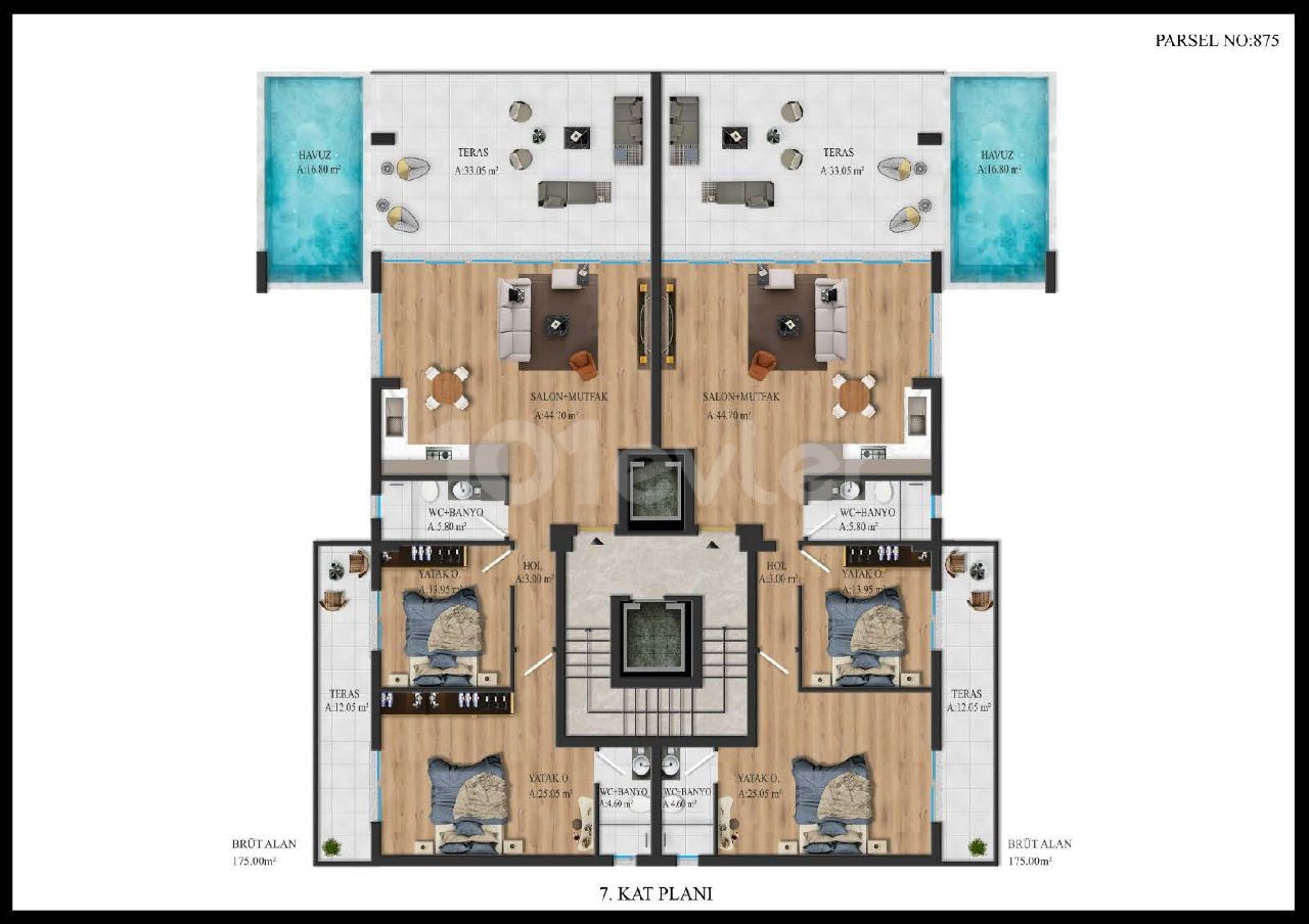 2+1 Luxusapartments mit freiem Meerblick im prestigeträchtigsten Projekt von Kyrenia