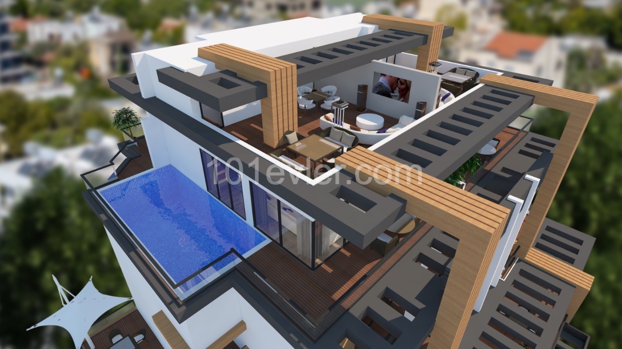 SUMMER ! 3 BEDROOM DUPLEX PENTHOUSE AVAILABLE FOR SALE IN GIRNE WITH PRIVATE POOL,PRIVATE ELEVATOR AND WALK IN CLOSET 