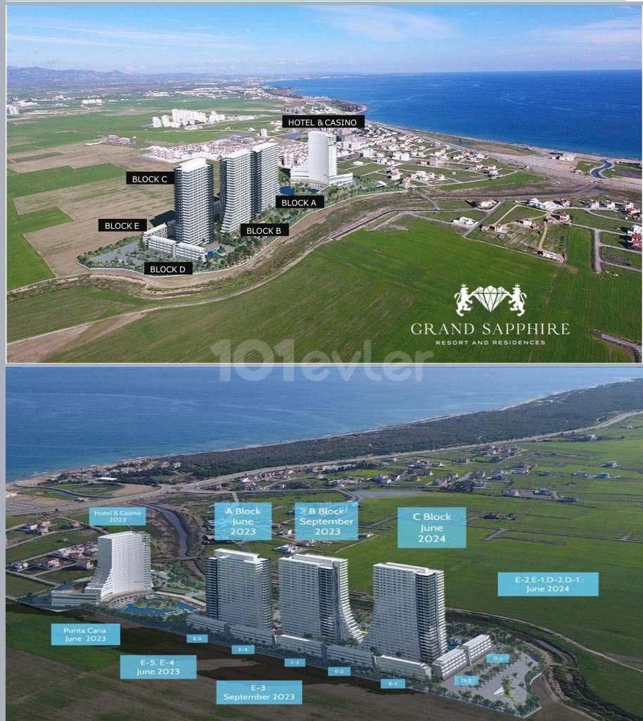 2+1 Güney Cepheli 16. Kat Daire. Grand Sapphire Hotel, Resort & Residency'de Ayrıcalıklı Yaşam!