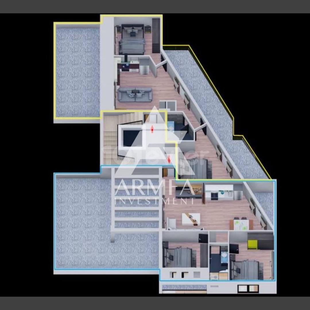 MAĞUSA CENTRE 2+1 Wohnung zu verkaufen. 